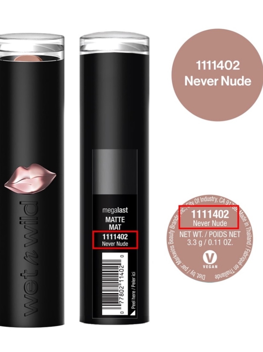 wet n wild mega last matte lip color -Never Nude - Picture 6 of 6